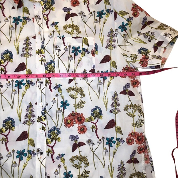 By Anthropologie floral oversized Short-Sleeve Pajama Top size M - Picture 8 of 9